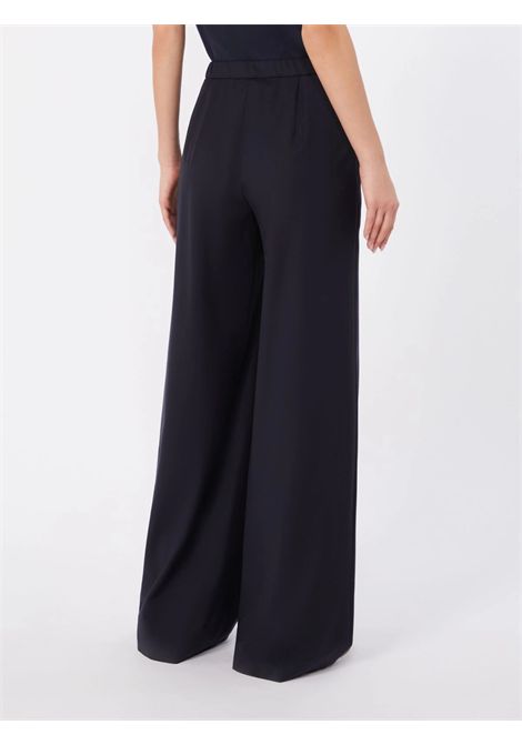 Max Mara Studio Pantalone Mstcrisma a Gamba Larga in Lana Blu Donna Max Mara Studio | Pantaloni | 2626136031600008